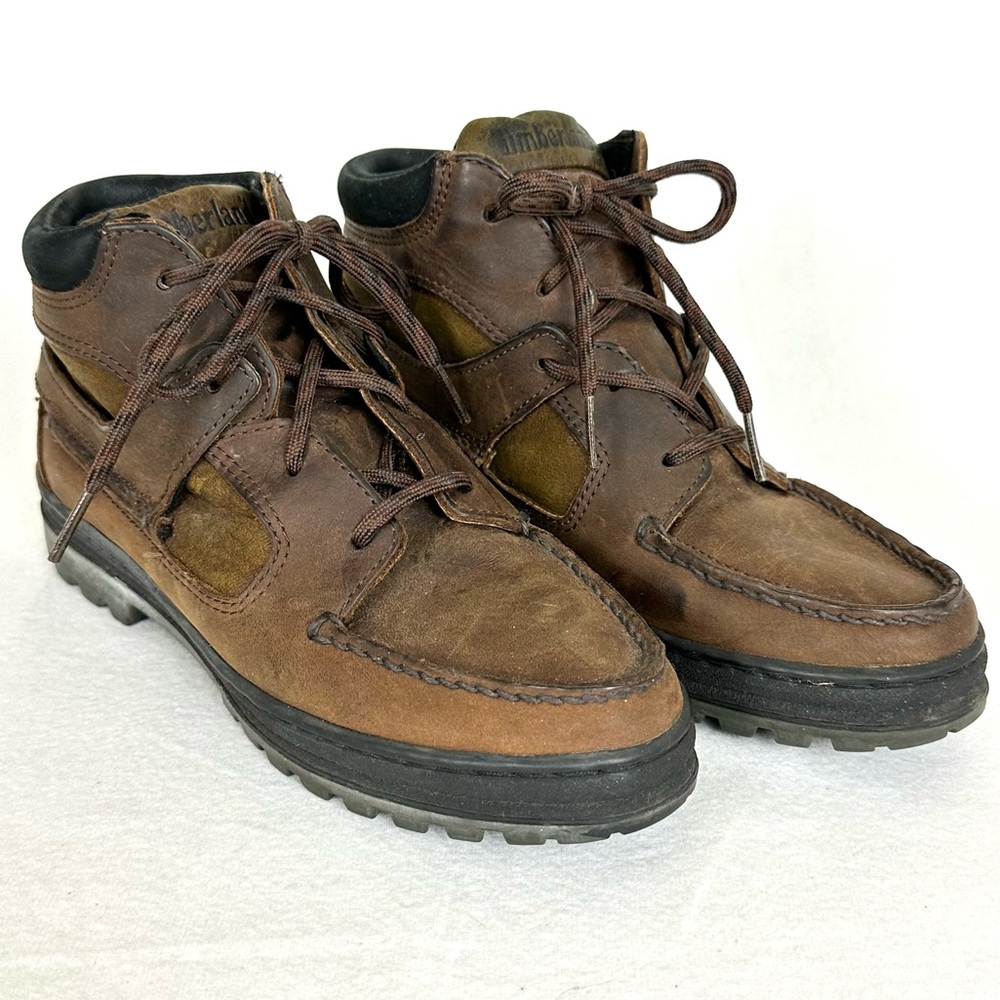 TIMBERLAND Women’s Classic Vintage Brown Leather Mid-high Hiking Boots, Size 7